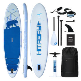 Inflatable Stand Up Paddle Board with Paddleboard Accessories;  Ultra-Light;  Durable;  Yoga SUP Great for Adults Kids Pets;  Family Friendly