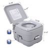 Lightweight Portable Toilet, 2.6 Gallon Flushable Camping Toilet, Sanitary Outdoor Travel Toilet for Tents Boats Semi Trucks RV Campers, Gray XH