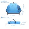 3-4 Person Automatic Family Tent Instant Pop Up Waterproof for Camping Hiking Travel Outdoor Activities