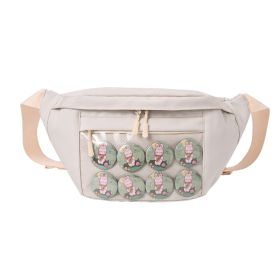 Transparent Single Sided Canvas Shoulder Handbag (Option: Off white)