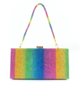 Hot Diamond Rainbow Bag Women's Dinner Handheld Bag (Option: Large Rainbow)