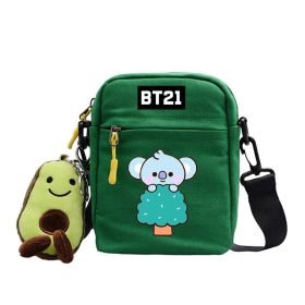 Cartoon Cute Canvas Messenger Bag (Option: Green-Koala)