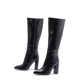 Women Side Zipper Short Boots Plus Size Short Martin Boots (Option: Black-36)