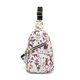 Women's Laser Fashion PU Illusion Shoulder Messenger Bag (Option: White print)