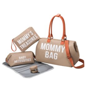 Three Piece Multifunctional And Large Capacity Mommy Bag (Option: Khaki-18inches)