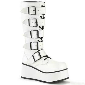 Women Wedge Fashion Knight Boots (Option: White-38)