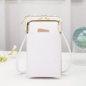 Double Layered Crossbody Bag Vertical Style (Color: White)