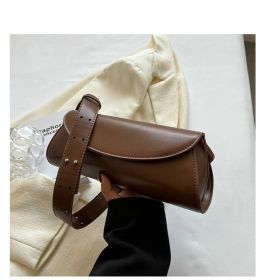 Fashionable And Versatile Cylinder Bag (Color: Coffee)