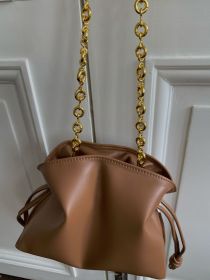 Women's Cowhide Bucket Underarm Crossbody Shoulder Bag (Color: Brown)