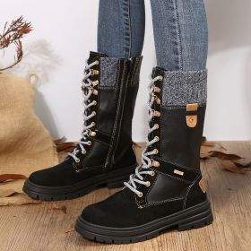 Fashion Mid-calf Boots For Women (Option: Black-36)