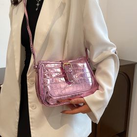 Retro All-in-one Female Texture Single Shoulder Crossbody Bag (Color: Pink)