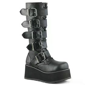 Women Wedge Fashion Knight Boots (Option: Black-38)