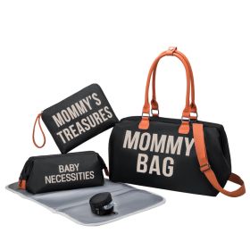 Three Piece Multifunctional And Large Capacity Mommy Bag (Option: Black-18inches)