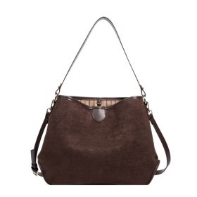 Vintage Retro Matte Soft Leather Tote Shoulder Bag (Color: Coffee)