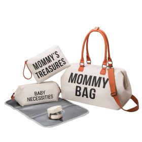 Three Piece Multifunctional And Large Capacity Mommy Bag (Option: Off white-18inches)