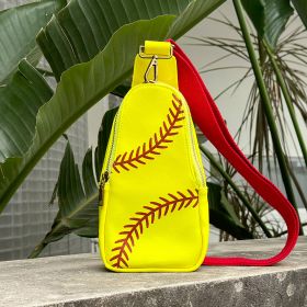 PU Baseball Bag Fashion Women (Option: Yellow softball)