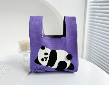 Fashion Outgoing Handbag Korean Woven Tote Bag (Color: Purple)