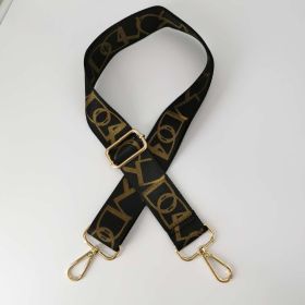 Adjustable Colorful Woven Shoulder Strap Accessories (Option: Black brown letters)