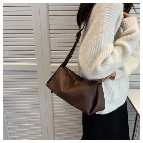 Autumn Shoulder Bag Retro Simple Soft Leather Cross Body (Color: Coffee)