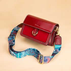 Fashionable Summer Women's Cowhide Diagonal Cross Bag (Color: Red)