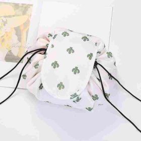 Lazy Drawstring Cosmetic Bag Storage (Option: White Cactus-Large Size 54x54cm)