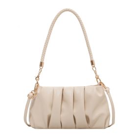 Small Soft PU Leather Underarm Handbags (Color: Beige)