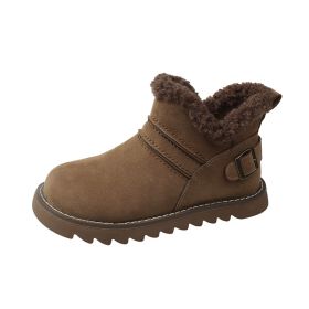 Retro And Fashion All-matching Cotton Boots (Option: Khaki-36)