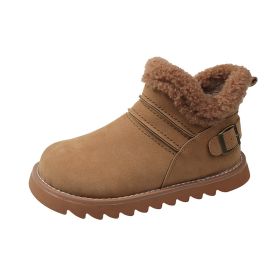 Retro And Fashion All-matching Cotton Boots (Option: Camel-36)