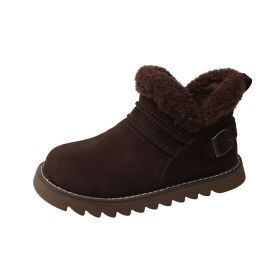 Retro And Fashion All-matching Cotton Boots (Option: Brown-36)