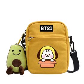 Cartoon Cute Canvas Messenger Bag (Option: Yellow-Pup)