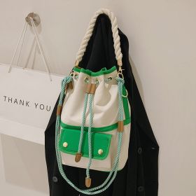 Bag Female Hand Bill Of Lading Shoulder Cross-body Bucket Bag (Color: Green)