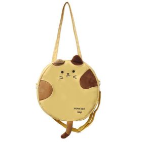 Female Casual Large Capacity One Shoulder Bag Cute Cartoon College Student Commuting (Color: Yellow)