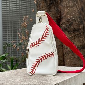 PU Baseball Bag Fashion Women (Option: White baseball)