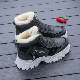 Winter New All-matching Platform Ankle Boots (Option: Black-35)