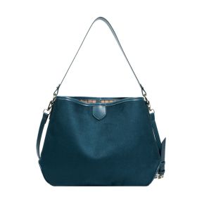 Vintage Retro Matte Soft Leather Tote Shoulder Bag (Color: Green)