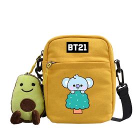 Cartoon Cute Canvas Messenger Bag (Option: Yellow-Koala)