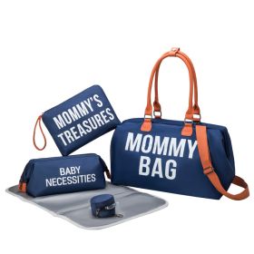 Three Piece Multifunctional And Large Capacity Mommy Bag (Option: Dark Blue-18inches)