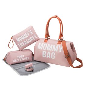 Three Piece Multifunctional And Large Capacity Mommy Bag (Option: Pink-18inches)