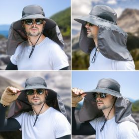 Wide Brim Sun Screen Fisherman's Hat With Neck Flap; Adjustable Waterproof Quick-drying Outdoor Hiking Fishing Cap For Men Women (Color: Khaki)