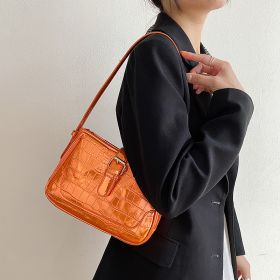 Retro All-in-one Female Texture Single Shoulder Crossbody Bag (Color: Orange)