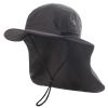 Wide Brim Sun Screen Hat With Neck Flap; Adjustable Waterproof Quick-drying Outdoor Hiking Fishing Cap For Men Women