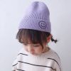 Smiling Face Embroidery Baby Knitted Hat Autumn Winter Warm Infant Toddler Beanie Hat Outdoor Windproof Girls Boys Bonnet Cap