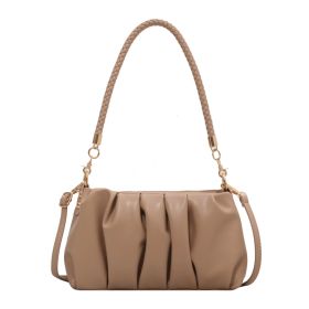 Small Soft PU Leather Underarm Handbags (Color: Khaki)