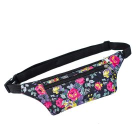 Flower Print Waist Bags Women Sports Running Fanny Pack With Double Zippers (Option: NO.4)