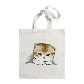 Shark Cat Printed Canvas Bag Shoulder (Option: STD1690V)