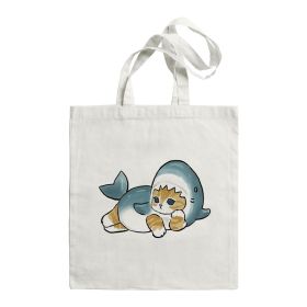 Shark Cat Printed Canvas Bag Shoulder (Option: STD1690H)