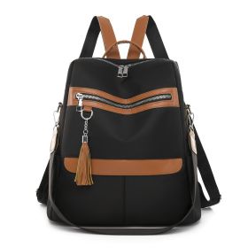 Fashionable Large Capacity Oxford Cloth Wear-resistant Women's Casual Backpack (Color: Black)