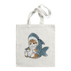 Shark Cat Printed Canvas Bag Shoulder (Option: STD1690N)