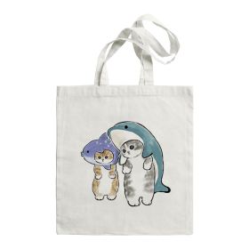 Shark Cat Printed Canvas Bag Shoulder (Option: STD1690S)