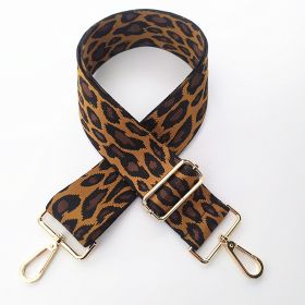 Adjustable Wide Shoulder Strap Accessory Embroidery (Option: Brown Leopard Printed 2)